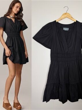 Anthropologie Somerset Mini Dress, Black, size small